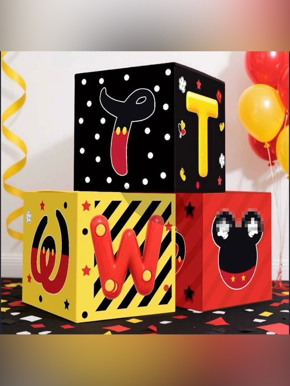 Mickey Mouse Inspired 2nd Birthday Balloon Boxes Party Decorations